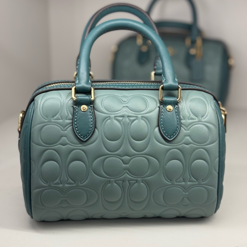 NWT Coach Mini Rowan Crossbody Bag In Blocked Signature Leather CY744 - Picture 9 of 10